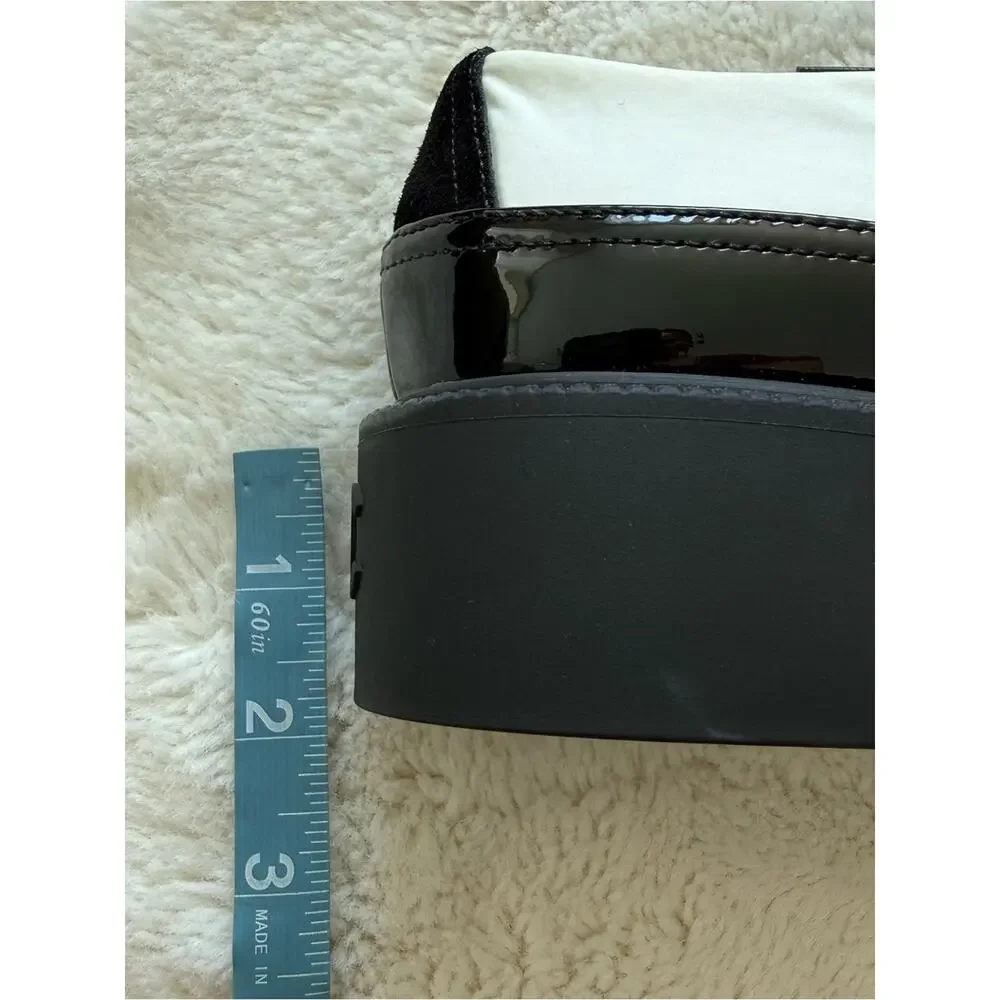 CHANEL women black/white women laces up platform shoes size 36 EU Retail 1275$